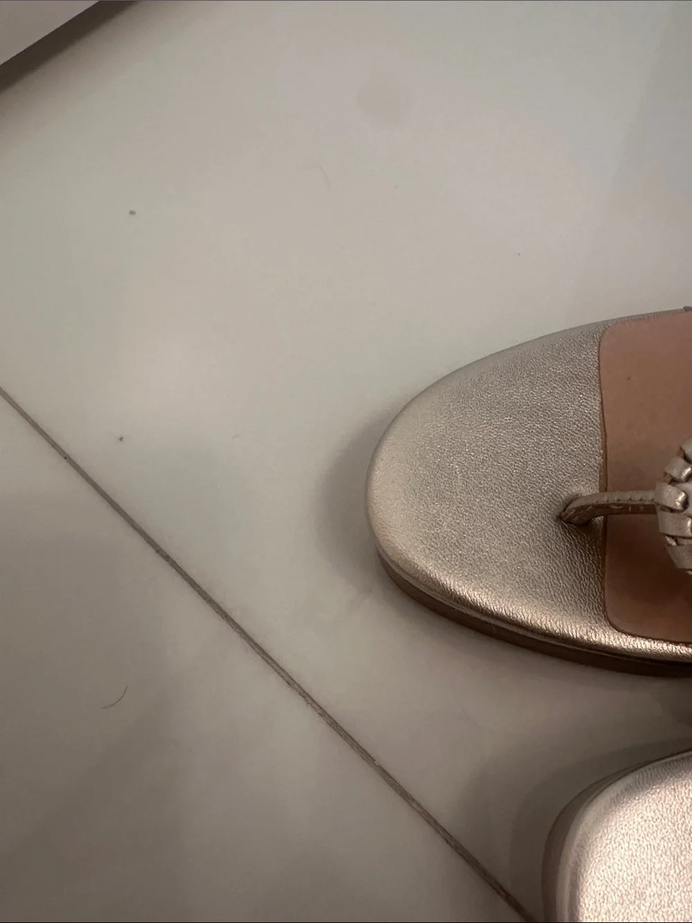 Jack Rogers Metallic Gold Wedge Sandals with Braided Medallion
